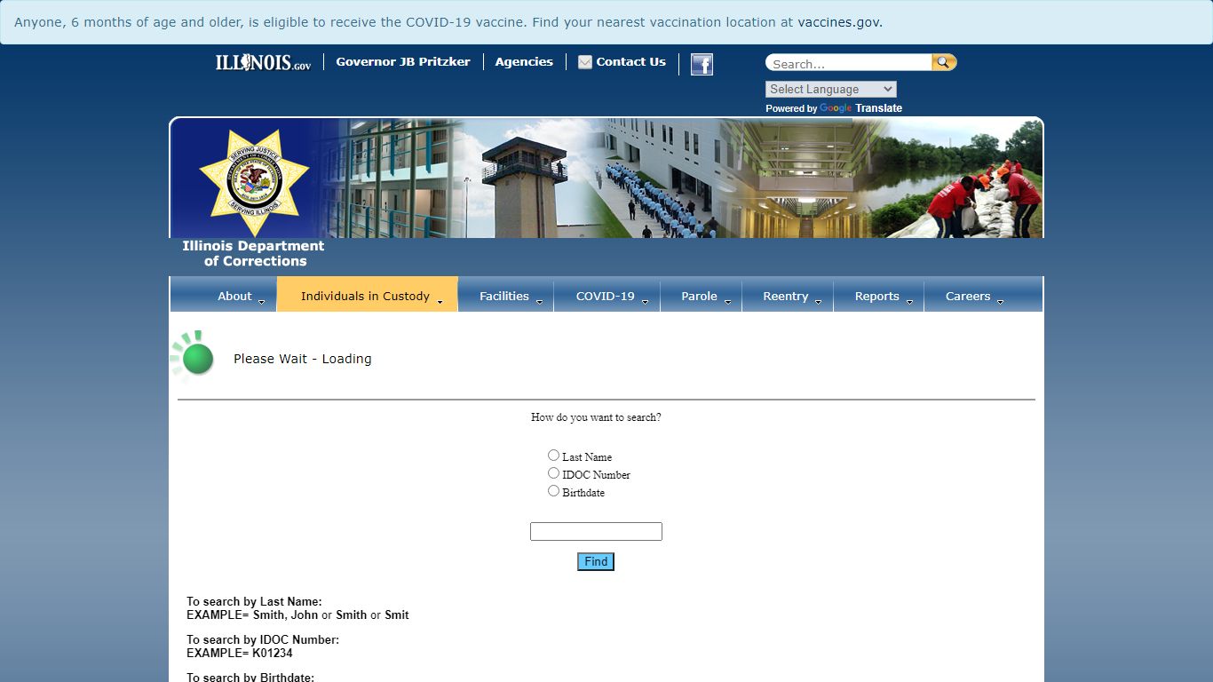 Individual in Custody Search - Illinois